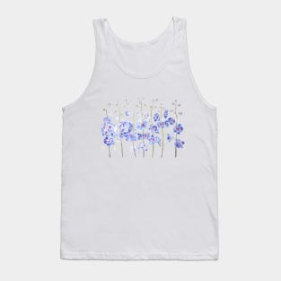 purple larkspur delphinium field watercolor Tank Top